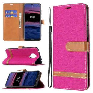 For Nokia G20 / G10 Color Matching Denim Texture Horizontal Flip Leather Case with Holder & Card Slots & Wallet & Lanyard(Rose Red)