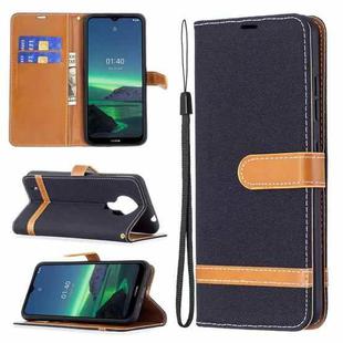 For Nokia 1.4 Color Matching Denim Texture Horizontal Flip Leather Case with Holder & Card Slots & Wallet & Lanyard(Black)