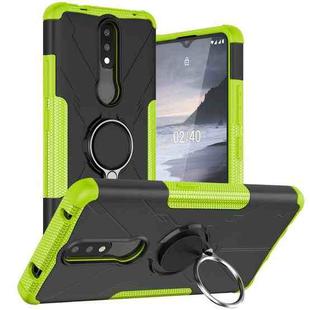For Nokia 2.4 Machine Armor Bear Shockproof PC + TPU Protective Case with Ring Holder(Green)