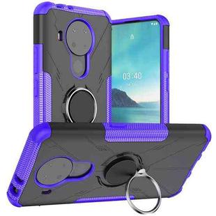 For Nokia 3.4 / 5.4 Machine Armor Bear Shockproof PC + TPU Protective Case with Ring Holder(Purple)