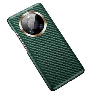 For Huawei Mate 40 Pro Carbon Fiber Leather Texture Kevlar Anti-fall Phone Protective Case(Green)
