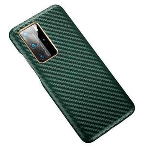 For Huawei P40 Pro Carbon Fiber Leather Texture Kevlar Anti-fall Phone Protective Case(Green)