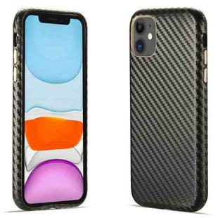 For iPhone 11 Carbon Fiber Leather Texture Kevlar Anti-fall Phone Protective Case (Grey)