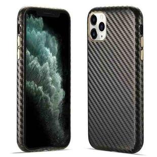 For iPhone 11 Pro Max Carbon Fiber Leather Texture Kevlar Anti-fall Phone Protective Case (Grey)