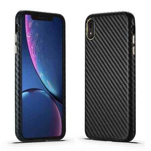 For iPhone XR Carbon Fiber Leather Texture Kevlar Anti-fall Phone Protective Case(Black)