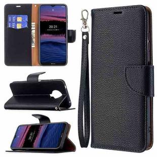 For Nokia G20 / G10 Litchi Texture Pure Color Horizontal Flip Leather Case with Holder & Card Slots & Wallet & Lanyard(Black)