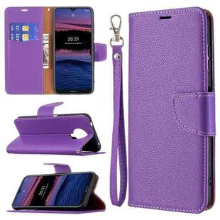 For Nokia G20 / G10 Litchi Texture Pure Color Horizontal Flip Leather Case with Holder & Card Slots & Wallet & Lanyard(Purple)