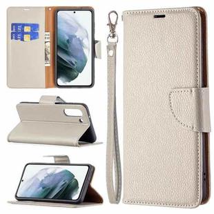 For Samsung Galaxy S21 FE / S21 Lite Litchi Texture Pure Color Horizontal Flip Leather Case with Holder & Card Slots & Wallet & Lanyard(Grey)