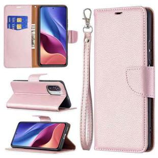 For Xiaomi Mi 11i / Poco F3 / Redmi K40 /K40 Pro Litchi Texture Pure Color Horizontal Flip Leather Case with Holder & Card Slots & Wallet & Lanyard(Rose Gold)