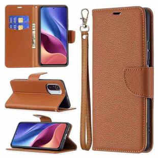 For Xiaomi Mi 11i / Poco F3 / Redmi K40 /K40 Pro Litchi Texture Pure Color Horizontal Flip Leather Case with Holder & Card Slots & Wallet & Lanyard(Brown)