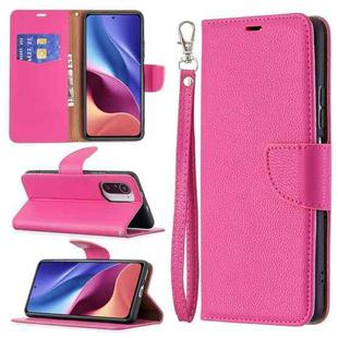 For Xiaomi Mi 11i / Poco F3 / Redmi K40 /K40 Pro Litchi Texture Pure Color Horizontal Flip Leather Case with Holder & Card Slots & Wallet & Lanyard(Rose Red)