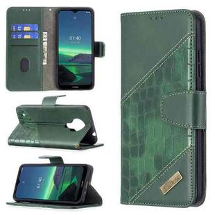 For Nokia 1.4 Matching Color Crocodile Texture Horizontal Flip PU Leather Case with Wallet & Holder & Card Slots(Green)