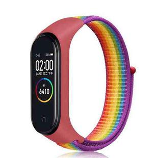 For Xiaomi Mi Band 6 Nylon Weave Watch Bands(Rainbow Colors)