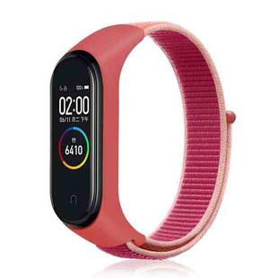 For Xiaomi Mi Band 6 Nylon Weave Watch Bands(Pomegranate)