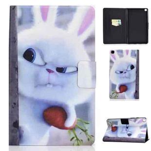 For Samsung Galaxy Tab A7 Lite 8.7 (2021) T220 / T225 Voltage Texture Colored Drawing Horizontal Flip Leather Case, with Holder & Card Slots(White Rabbit)