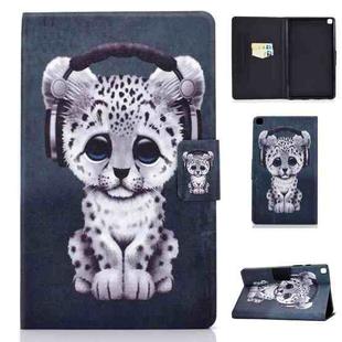 For Samsung Galaxy Tab A7 Lite 8.7 (2021) T220 / T225 Voltage Texture Colored Drawing Horizontal Flip Leather Case, with Holder & Card Slots(Music Leopard)