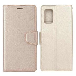 For Xiaomi Redmi Note 10 Pro / Note 10 Pro Max Silk Texture Horizontal Flip Leather Case with Holder & Card Slots & Wallet & Photo Frame(Gold)