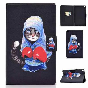 For Samsung Galaxy Tab A7 Lite 8.7 (2021) T220 / T225 Voltage Texture Colored Drawing Horizontal Flip Leather Case, with Holder & Card Slots(Boxing cat)