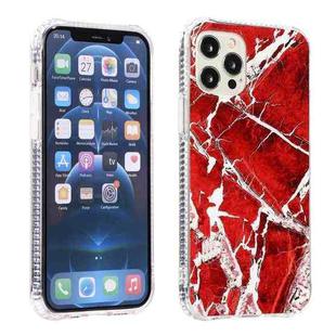 For iPhone 12 Pro Max Gold Sands Dual-side IMD Marble Pattern Acrylic + TPU Shockproof Case(Purple Red)