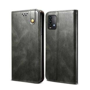 For Xiaomi Redmi Note9 4G (CN Version) Simple Wax Crazy Horse Texture Horizontal Flip Leather Case with Card Slots & Wallet(Dark Green)