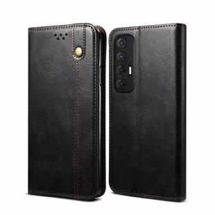 For Xiaomi Mi 10S Simple Wax Crazy Horse Texture Horizontal Flip Leather Case with Card Slots & Wallet(Black)