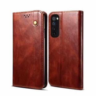 For Xiaomi Mi 11 Lite Simple Wax Crazy Horse Texture Horizontal Flip Leather Case with Card Slots & Wallet(Brown)