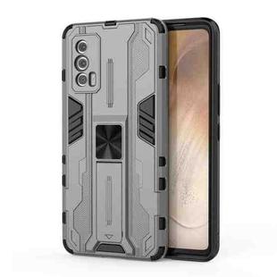 For vivo iQOO Neo5 Supersonic PC + TPU Shock-proof Case with Holder(Gray)