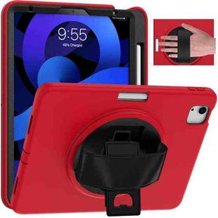 360 Degree Rotation PC + TPU Protective Case with Holder & Hand-strap & Pen Slot For iPad Air 2022 / Air 2020 10.9(Red)
