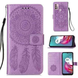 For Motorola Moto G30 / G10 / G10 Power Dream Catcher Printing Horizontal Flip Leather Case with Holder & Card Slots & Wallet & Lanyard(Purple)