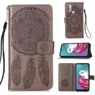 For Motorola Moto G30 / G10 / G10 Power Dream Catcher Printing Horizontal Flip Leather Case with Holder & Card Slots & Wallet & Lanyard(Grey)