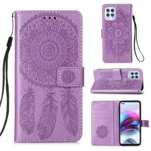 For Motorola Moto G100 / Edge S Dream Catcher Printing Horizontal Flip Leather Case with Holder & Card Slots & Wallet & Lanyard(Purple)