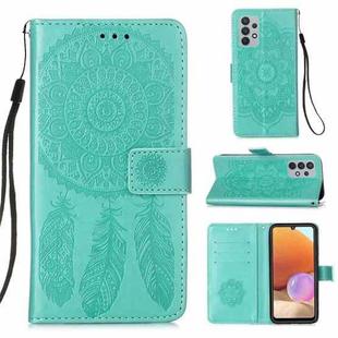 For Samsung Galaxy A32 4G (EU Version) Dream Catcher Printing Horizontal Flip Leather Case with Holder & Card Slots & Wallet & Lanyard(Green)
