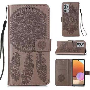 For Samsung Galaxy A32 4G (EU Version) Dream Catcher Printing Horizontal Flip Leather Case with Holder & Card Slots & Wallet & Lanyard(Grey)
