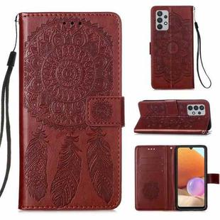 For Samsung Galaxy A32 4G (EU Version) Dream Catcher Printing Horizontal Flip Leather Case with Holder & Card Slots & Wallet & Lanyard(Red)