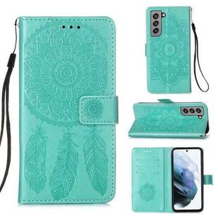 For Samsung Galaxy S21 FE Dream Catcher Printing Horizontal Flip Leather Case with Holder & Card Slots & Wallet & Lanyard(Green)