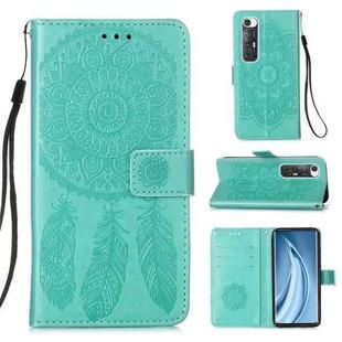 For Xiaomi Mi 10S Dream Catcher Printing Horizontal Flip Leather Case with Holder & Card Slots & Wallet & Lanyard(Green)