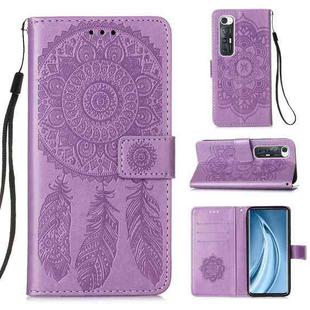 For Xiaomi Mi 10S Dream Catcher Printing Horizontal Flip Leather Case with Holder & Card Slots & Wallet & Lanyard(Purple)