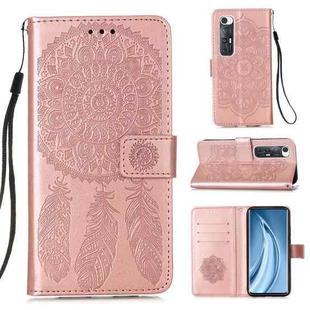 For Xiaomi Mi 10S Dream Catcher Printing Horizontal Flip Leather Case with Holder & Card Slots & Wallet & Lanyard(Rose Gold)