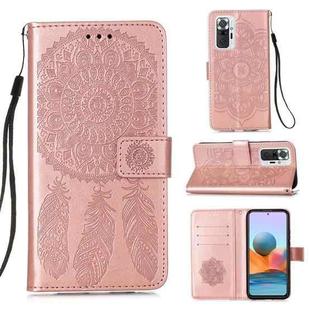 For Xiaomi Redmi Note 10 Pro / Note 10 Pro Max Dream Catcher Printing Horizontal Flip Leather Case with Holder & Card Slots & Wallet & Lanyard(Rose Gold)