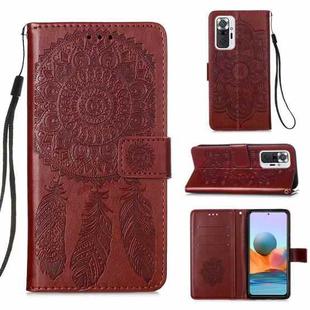 For Xiaomi Redmi Note 10 Pro / Note 10 Pro Max Dream Catcher Printing Horizontal Flip Leather Case with Holder & Card Slots & Wallet & Lanyard(Red)