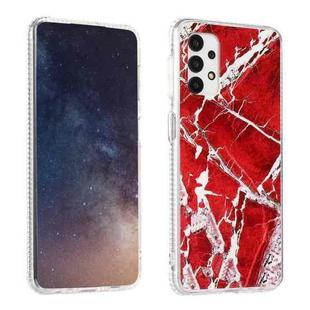 For Samsung Galaxy A32 4G Gold Sands Dual-side IMD Marble Pattern Acrylic + TPU Shockproof Case(Purple Red)