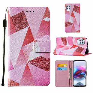 For Motorola Moto G100 / Edge S Cross Texture Painting Pattern Horizontal Flip Leather Case with Holder & Card Slots & Wallet & Lanyard(Pink Rhombus)