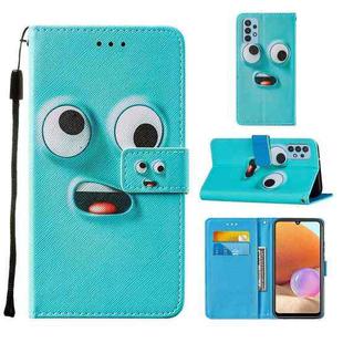 For Samsung Galaxy A32 4G (EU Version) Cross Texture Painting Pattern Horizontal Flip Leather Case with Holder & Card Slots & Wallet & Lanyard(Big-eye Monster)