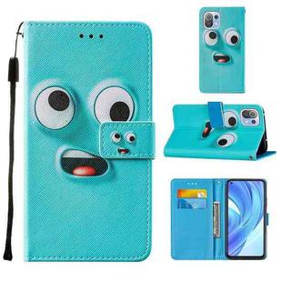 For Xiaomi Mi 11 Lite Cross Texture Painting Pattern Horizontal Flip Leather Case with Holder & Card Slots & Wallet & Lanyard(Big-eye Monster)