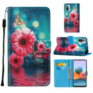 For Xiaomi Redmi Note 10 Pro / Note 10 Pro Max Cross Texture Painting Pattern Horizontal Flip Leather Case with Holder & Card Slots & Wallet & Lanyard(Chrysanthemum)