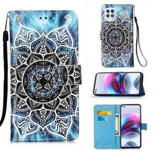 For Motorola Moto G100 / Edge S Colored Drawing Pattern Plain Weave Horizontal Flip Leather Case with Holder & Card Slot & Wallet & Lanyard(Undersea Mandala)