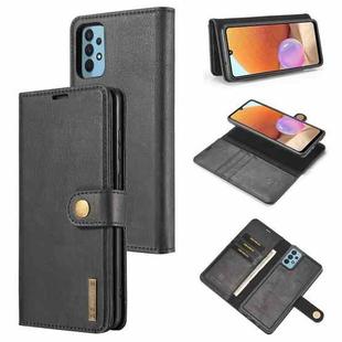 For Samsung Galaxy A32 4G DG.MING Crazy Horse Texture Flip Detachable Magnetic Leather Case with Holder & Card Slots & Wallet(Black)
