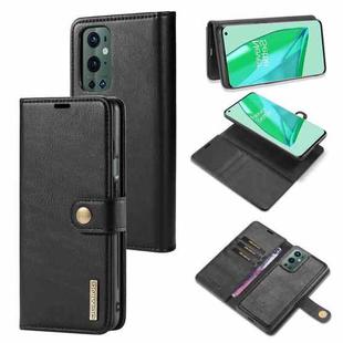 For OnePlus 9 Pro DG.MING Crazy Horse Texture Flip Detachable Magnetic Leather Case with Holder & Card Slots & Wallet(Black)