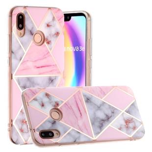 For Huawei P20 Lite Hot Stamping Geometric Marble IMD Craft TPU Protective Case(Rhombus)