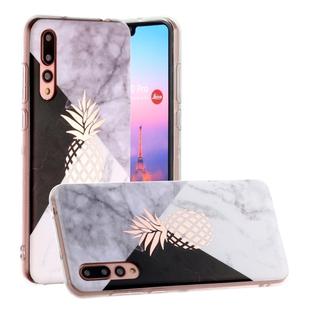 For Huawei P20 Pro Hot Stamping Geometric Marble IMD Craft TPU Protective Case(Pineapple)